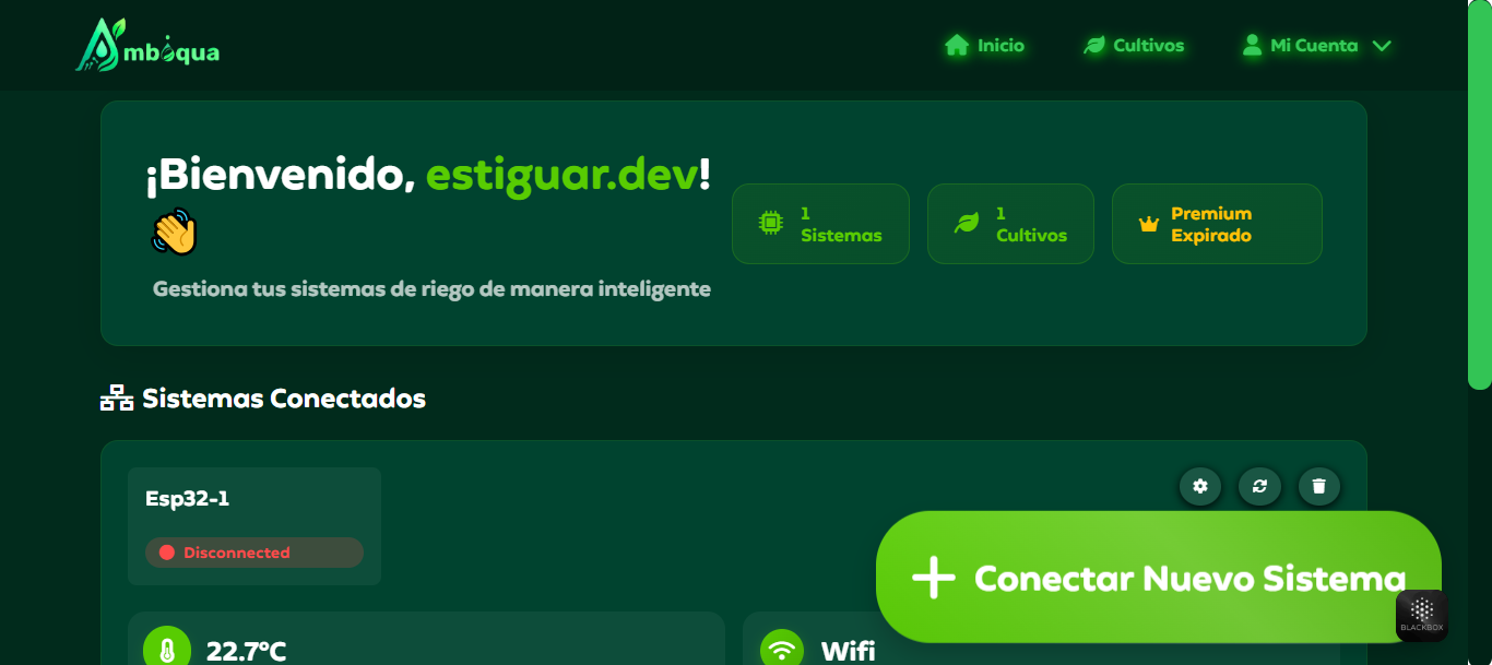 Ambiqua App - Aplicación web para riego inteligente