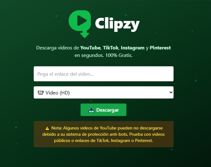 Clipzy - Aplicación PWA para descargar videos y audio