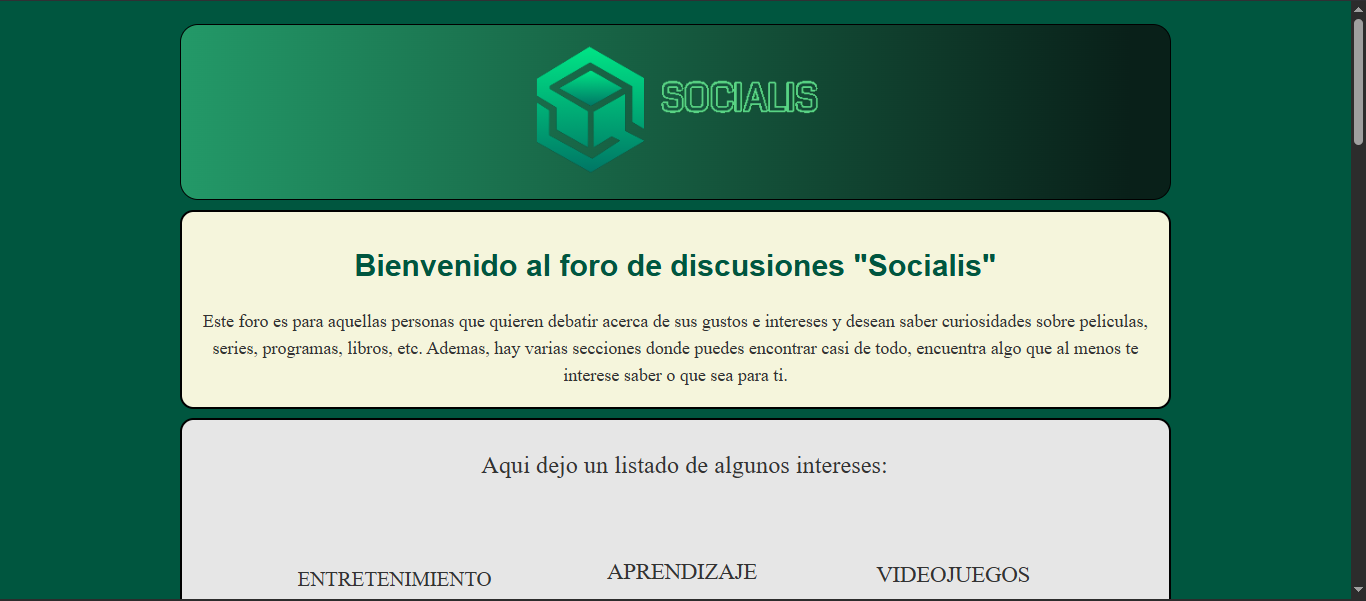 Socialis - Plataforma de foros y comunidad online